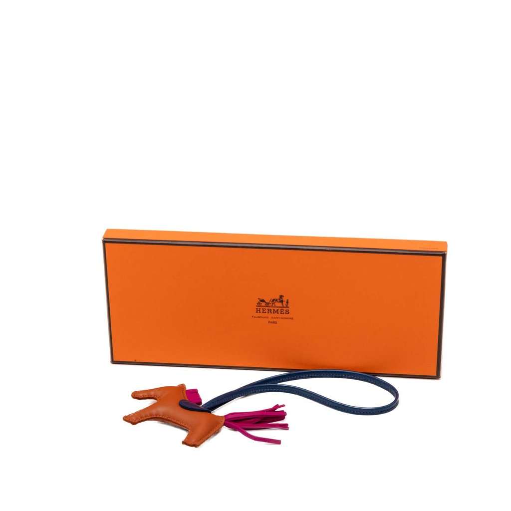 Hermès Milo Lambskin Grigri Rodeo Bag Charm PM Brown Leather Very good - Box View