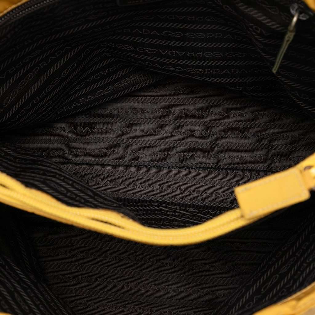 Prada Tessuto City Tote Yellow Very good - Model View