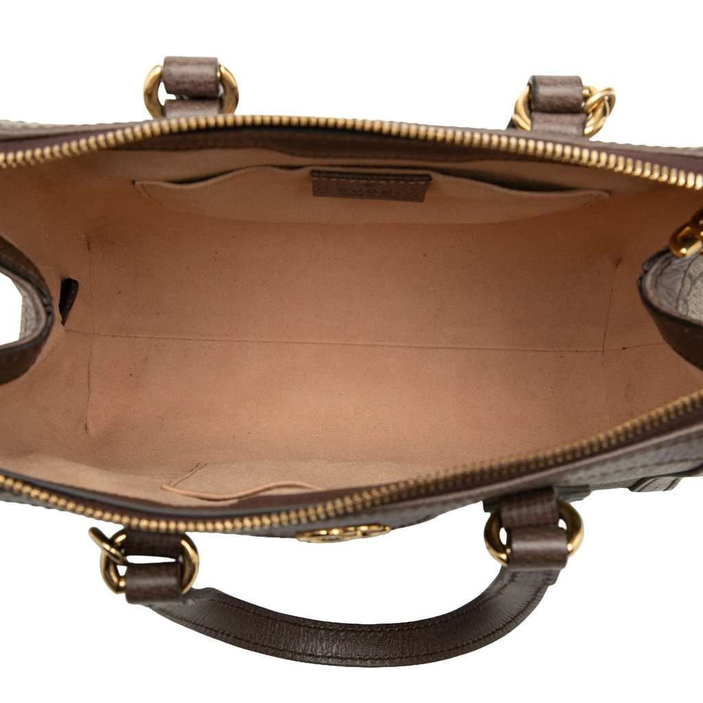 Gucci Small GG Supreme Ophidia Satchel Beige Very good - Model View