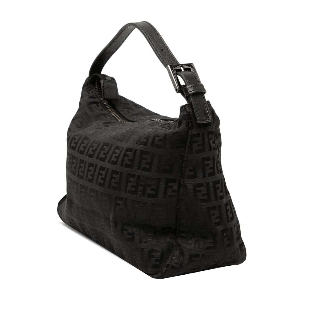 Fendi Zucchino Canvas Handbag Black Very good condition - Back View