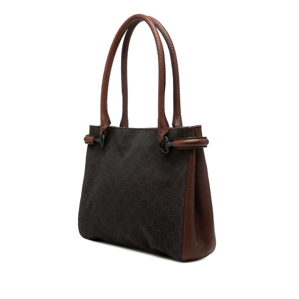 Gucci GG Denim Shoulder Bag Brown Very good - Back View