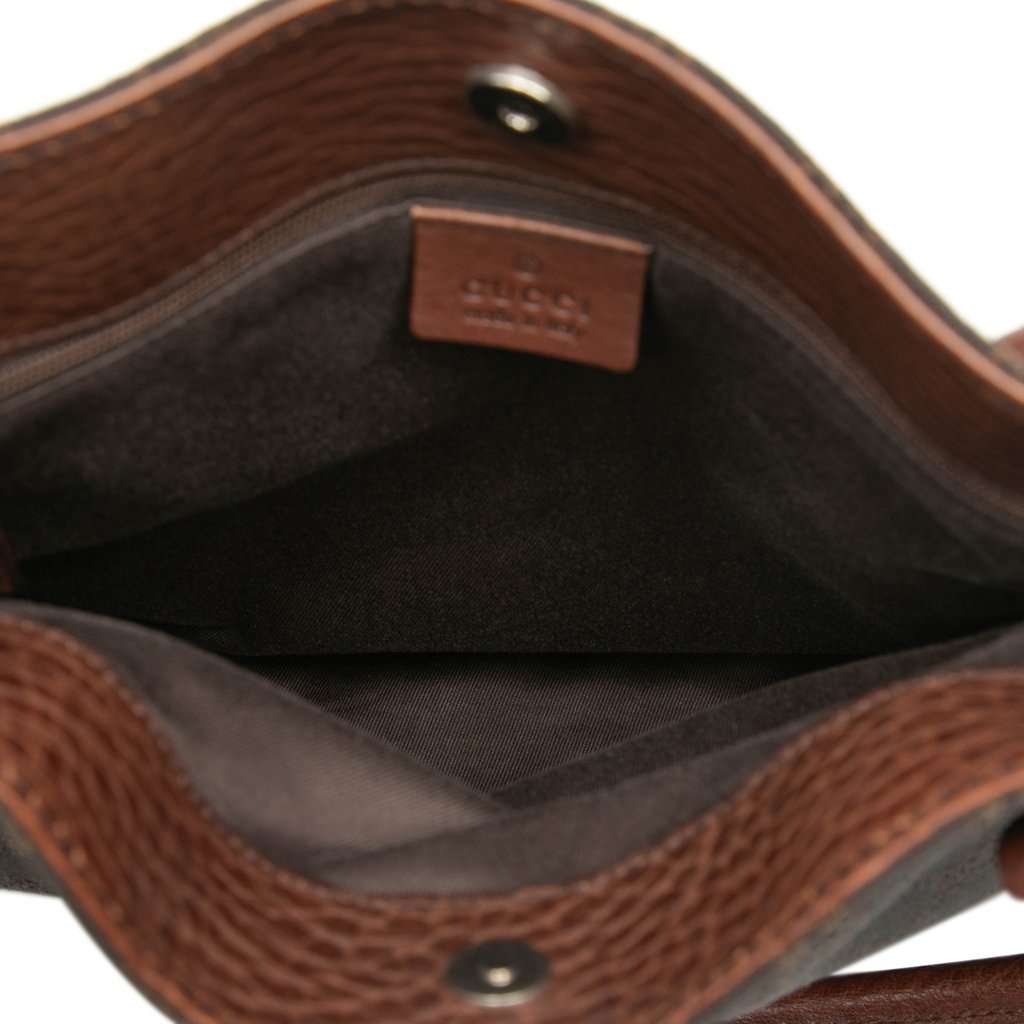 Gucci GG Denim Shoulder Bag Brown Very good - Model View