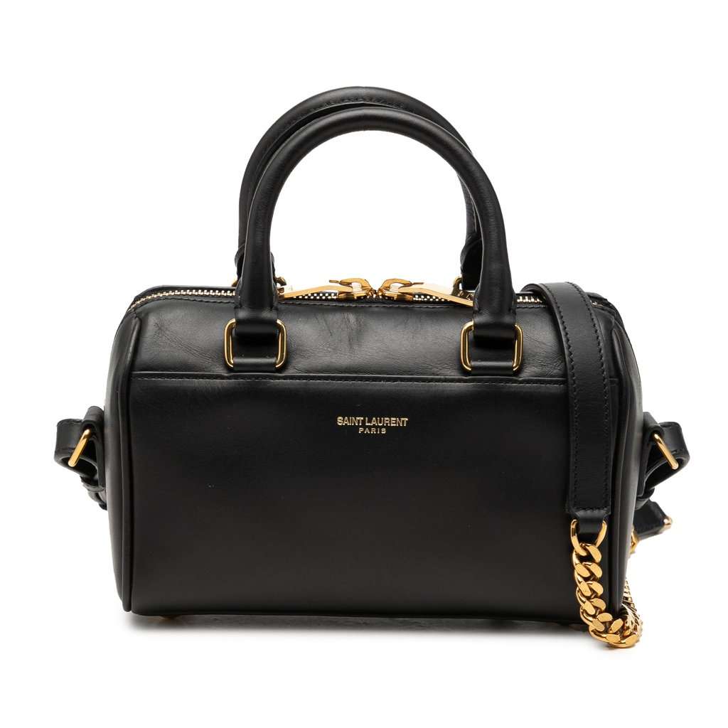 Saint Laurent Toy Leather Classic Duffle Satchel Black Leather Very good condition - Front View