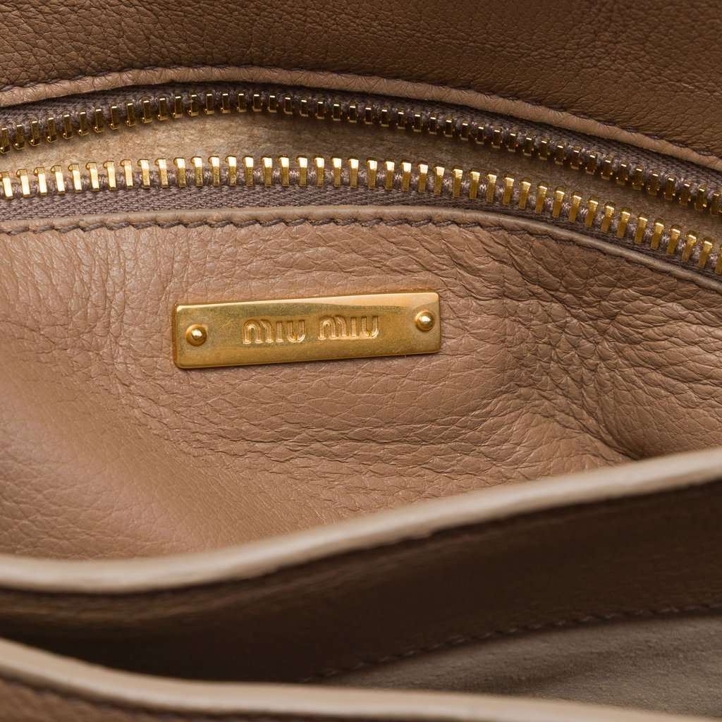 Miu Miu Cervo Deerskin East West Pattina Crossbody Brown Leather Very good - Box View