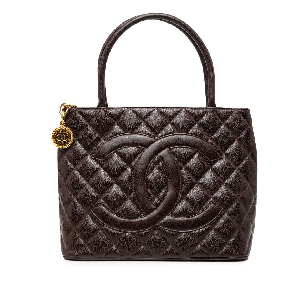 Chanel Caviar Medallion Tote Brown Leather Very good condition - Front View