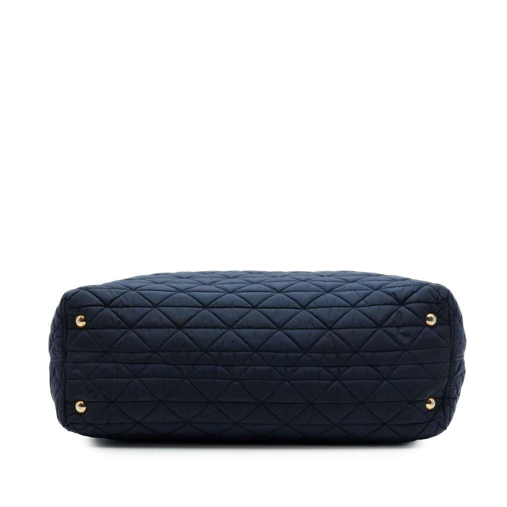 Prada Quilted Tessuto Padded Satchel Blue Very good - Inside View
