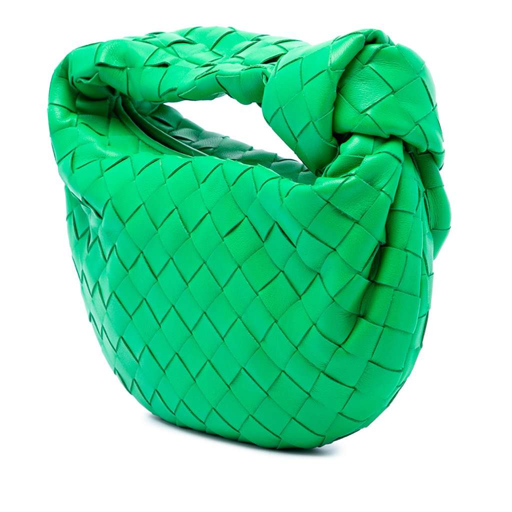 Bottega Veneta Mini Nappa Intrecciato Jodie Green Leather Very good - Back View