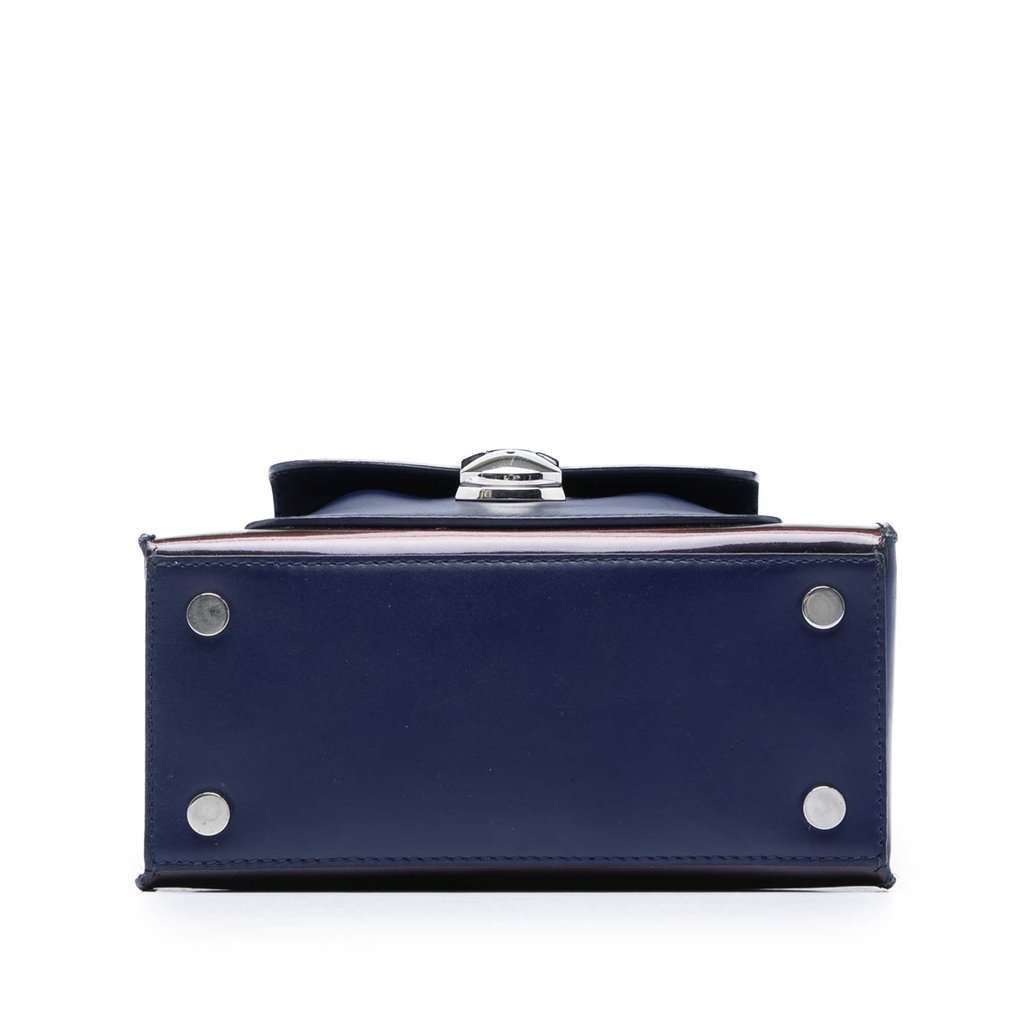 Balenciaga Mini Patent Padlock All Afternoon Satchel Blue Leather Very good - Inside View