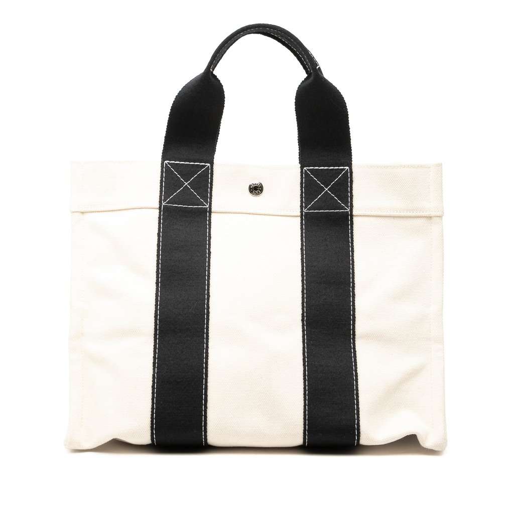 Hermès Toile Bora Bora PM Tote White Very good - Front View