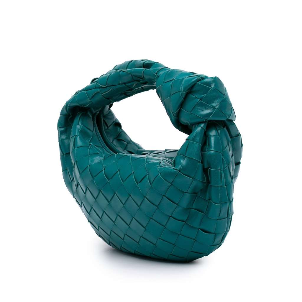 Bottega Veneta Mini Nappa Intrecciato Jodie Blue Leather Very good condition - Back View