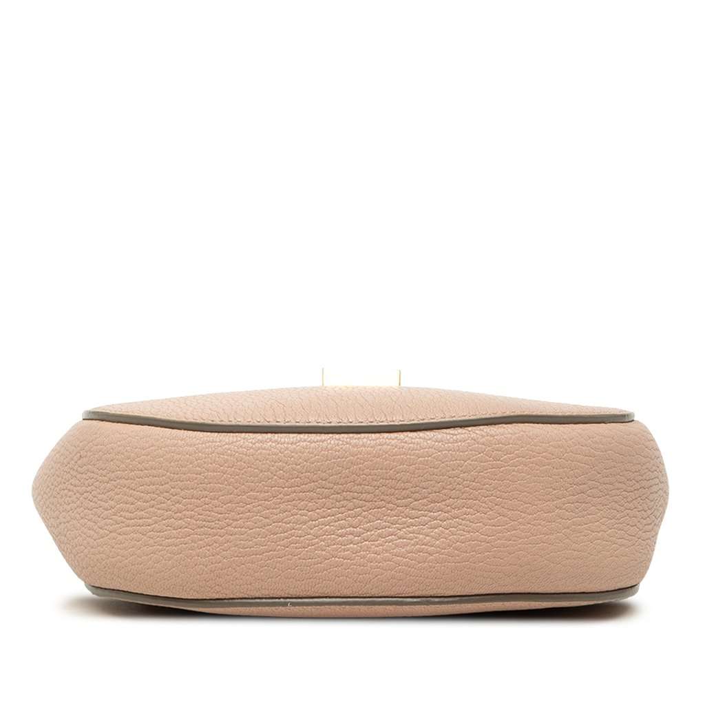 Chloé Mini Grained Lambskin Drew Crossbody Brown Leather Very good condition - Inside View