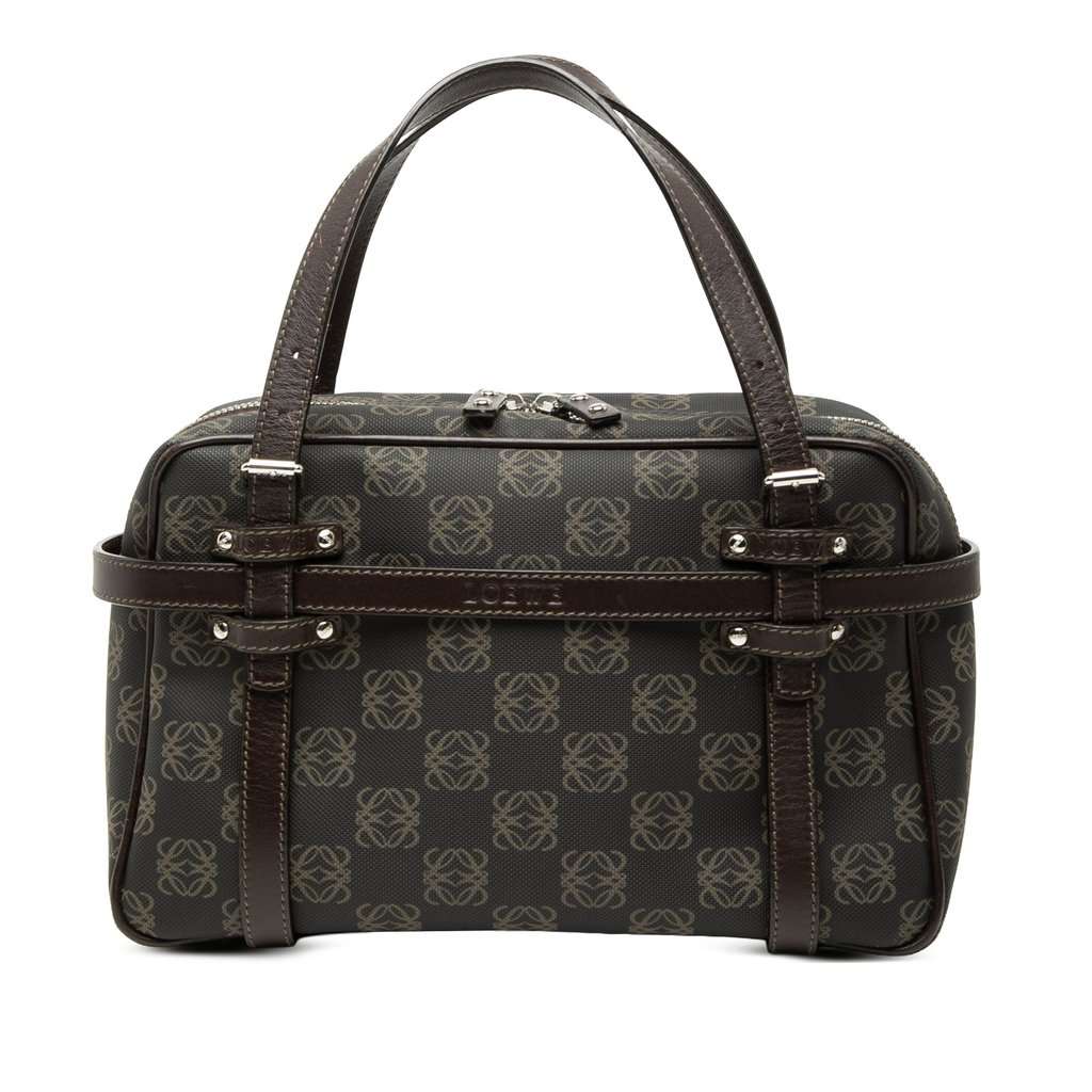 Loewe Anagram Coated Canvas Handbag Brown Very good condition - Front View