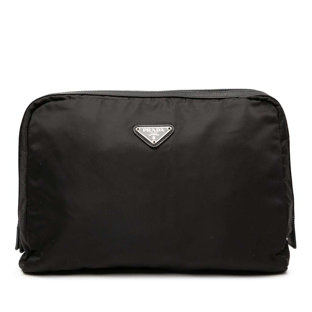 Prada Tessuto Cosmetic Pouch Black Very good condition - Front View