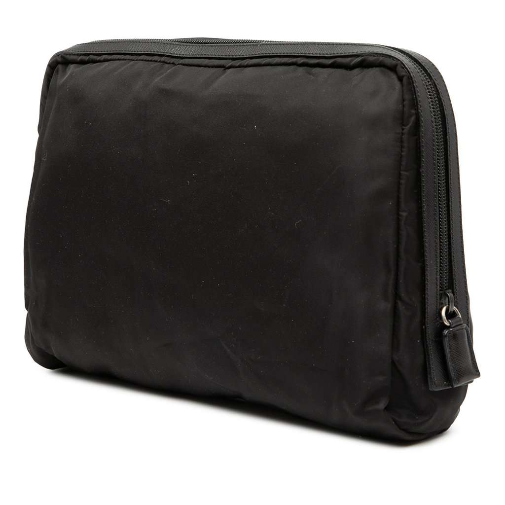 Prada Tessuto Cosmetic Pouch Black Very good condition - Back View