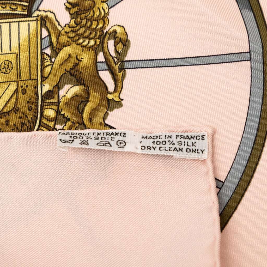 Hermès Springs Silk Scarf 90 Pink Very good condition - Back View