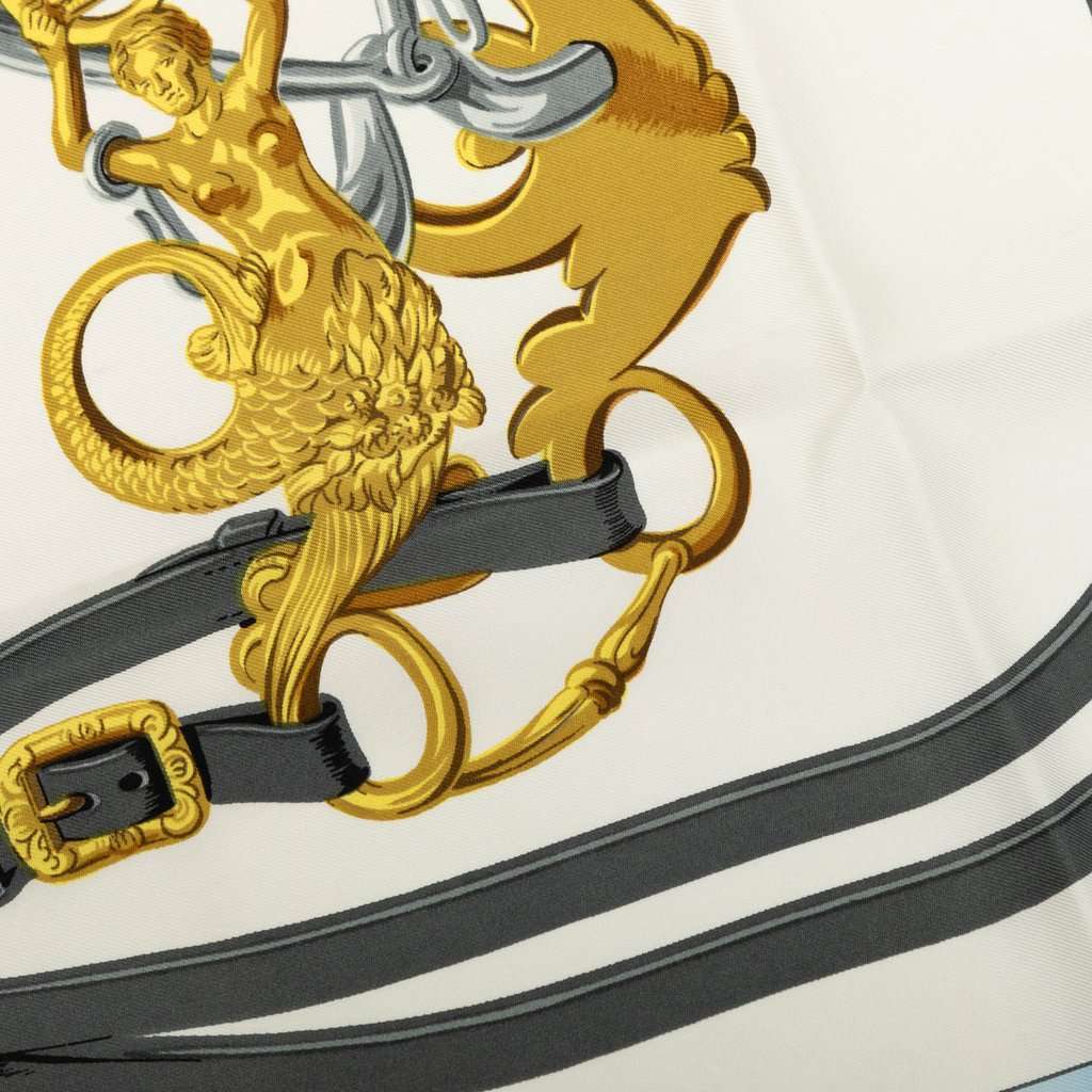 Hermès Brides de Gala Silk Scarf 90 White Very good - Box View