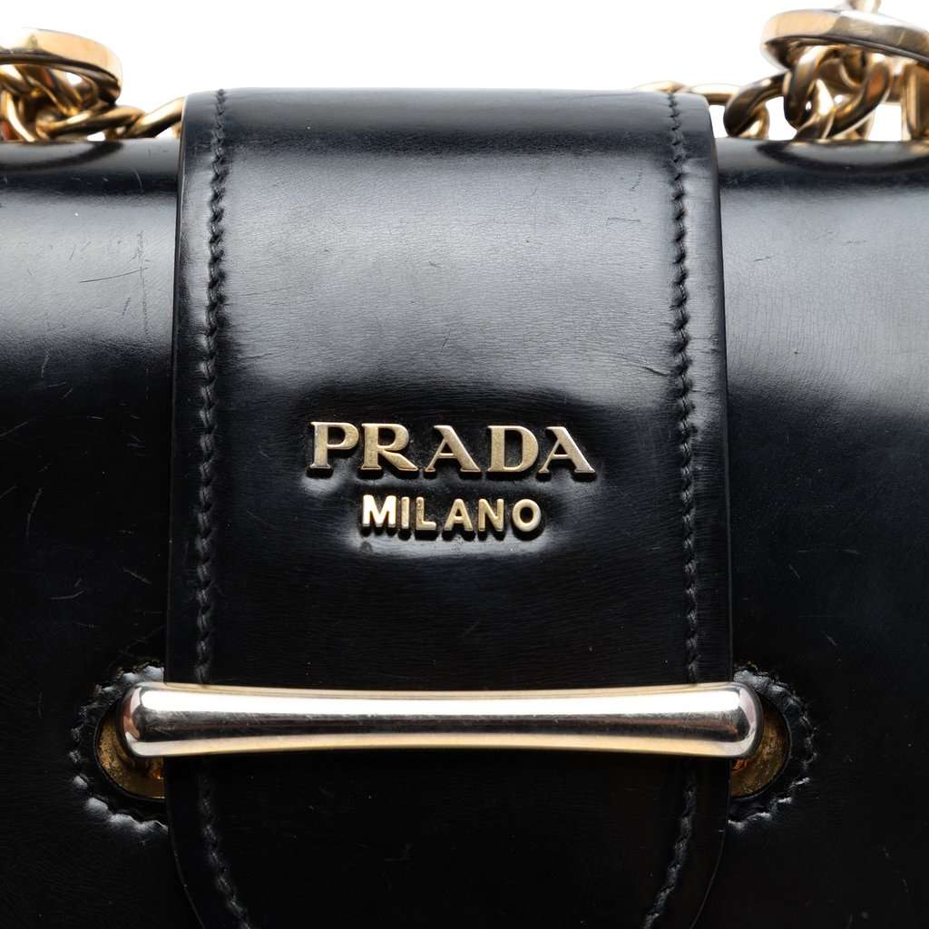 Prada City Calf Sidonie Crossbody Black Leather Very good - Box View