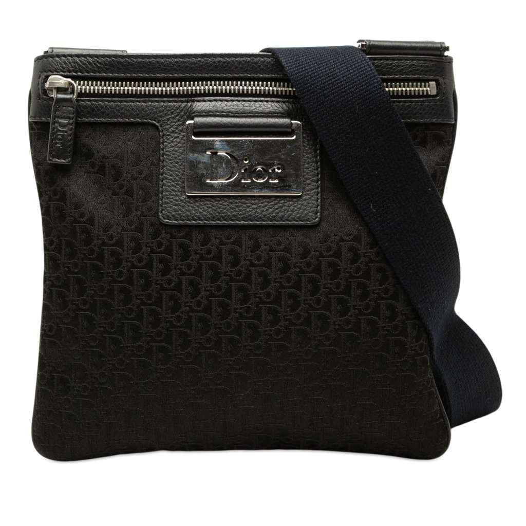 Dior Diorissimo Trotter Canvas Street Chic Crossbody Black Very good - Front View