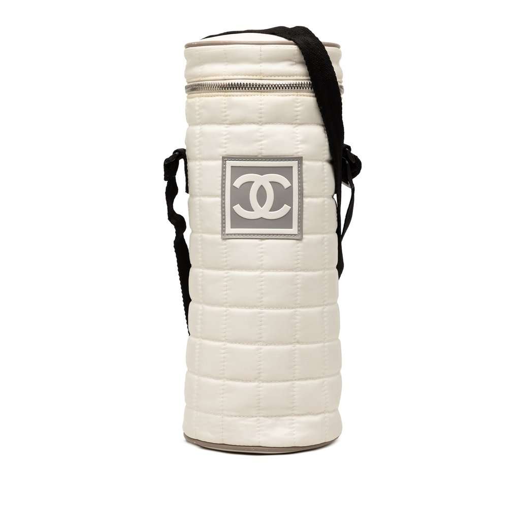 Chanel Quilted Sport Line Bottle Holder Crossbody White Very good - Front View