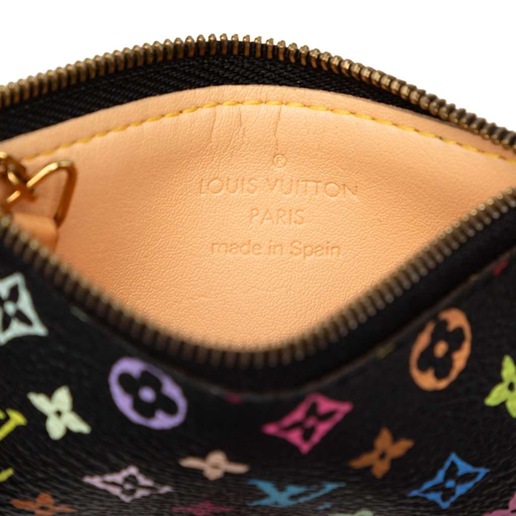 Louis Vuitton Takashi Murakami Monogram Multicolore Pochette Cles Black Very good condition - Box View