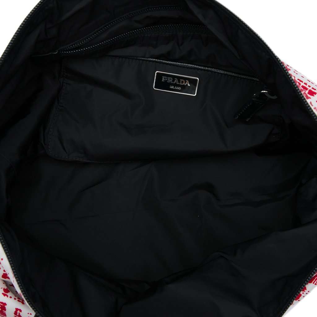 Prada Tessuto Stampato Satchel Red Very good - Model View