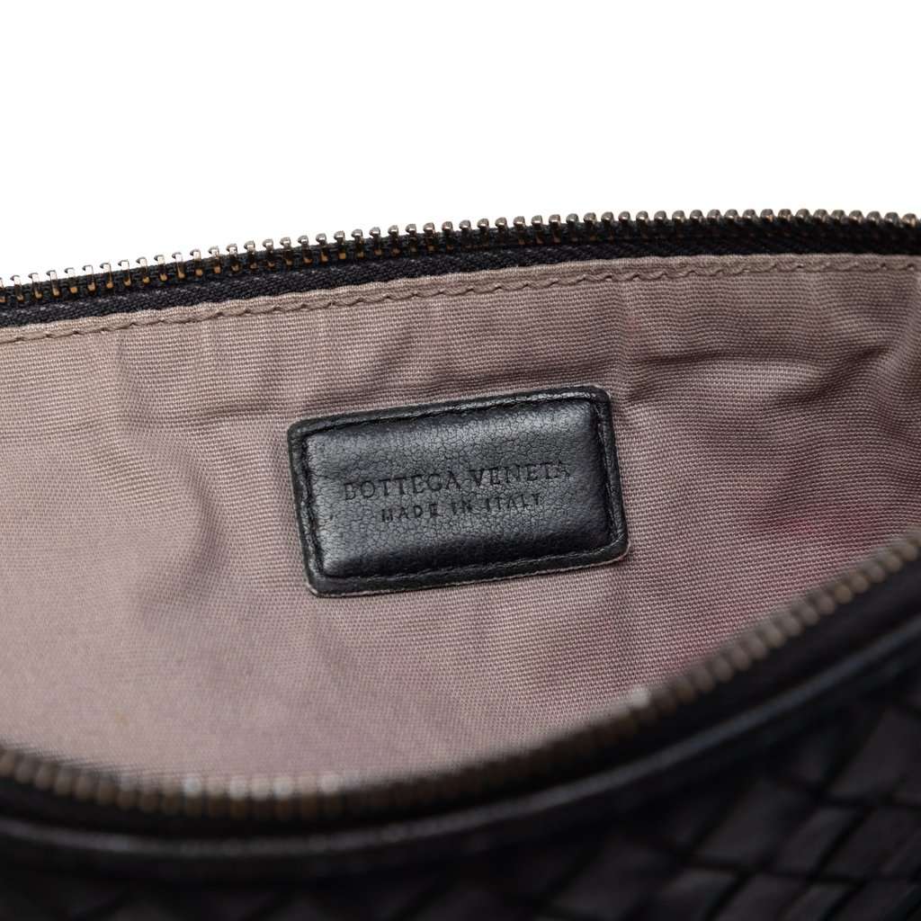 Bottega Veneta Nappa Intrecciato Zip Pouch Black Leather Very good - Box View
