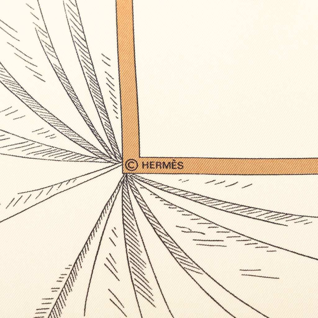 Hermès A la Gloire de la Cuisine Francaise Silk Scarf 90 Blue Very good - Inside View