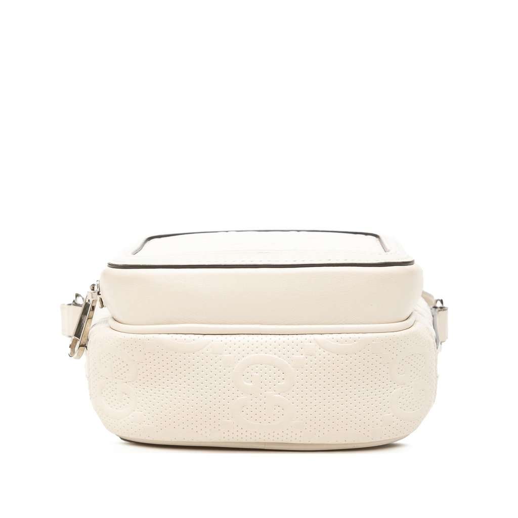 Gucci Mini GG Embossed Perforated Calfskin Satchel White Leather Very good condition - Inside View