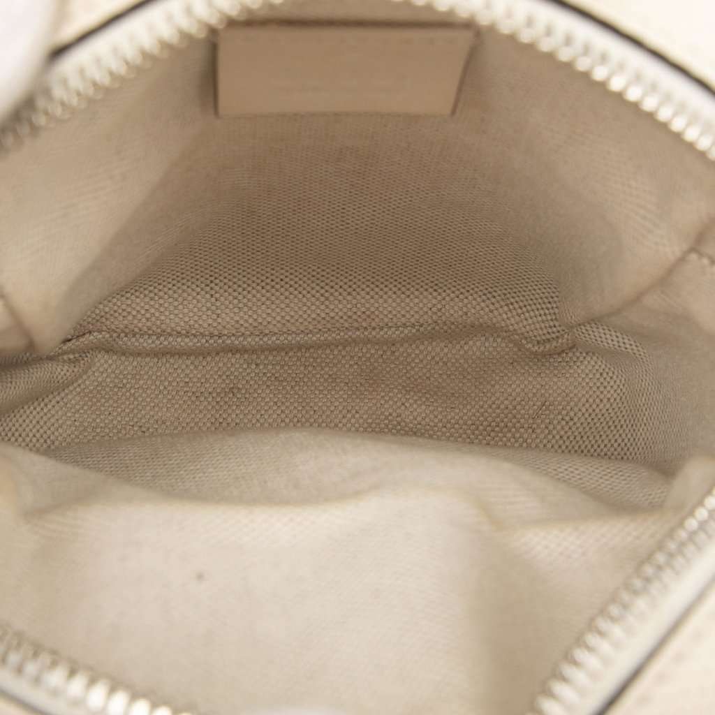Gucci Mini GG Embossed Perforated Calfskin Satchel White Leather Very good condition - Model View