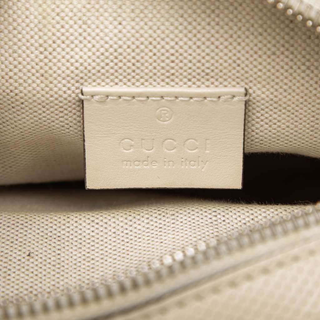 Gucci Mini GG Embossed Perforated Calfskin Satchel White Leather Very good condition - Box View
