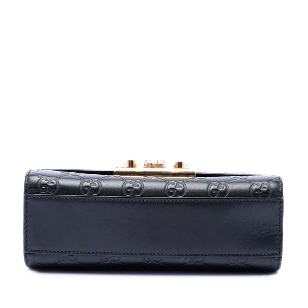 Gucci Small Guccissima Padlock Crossbody Black Leather Very good condition - Inside View