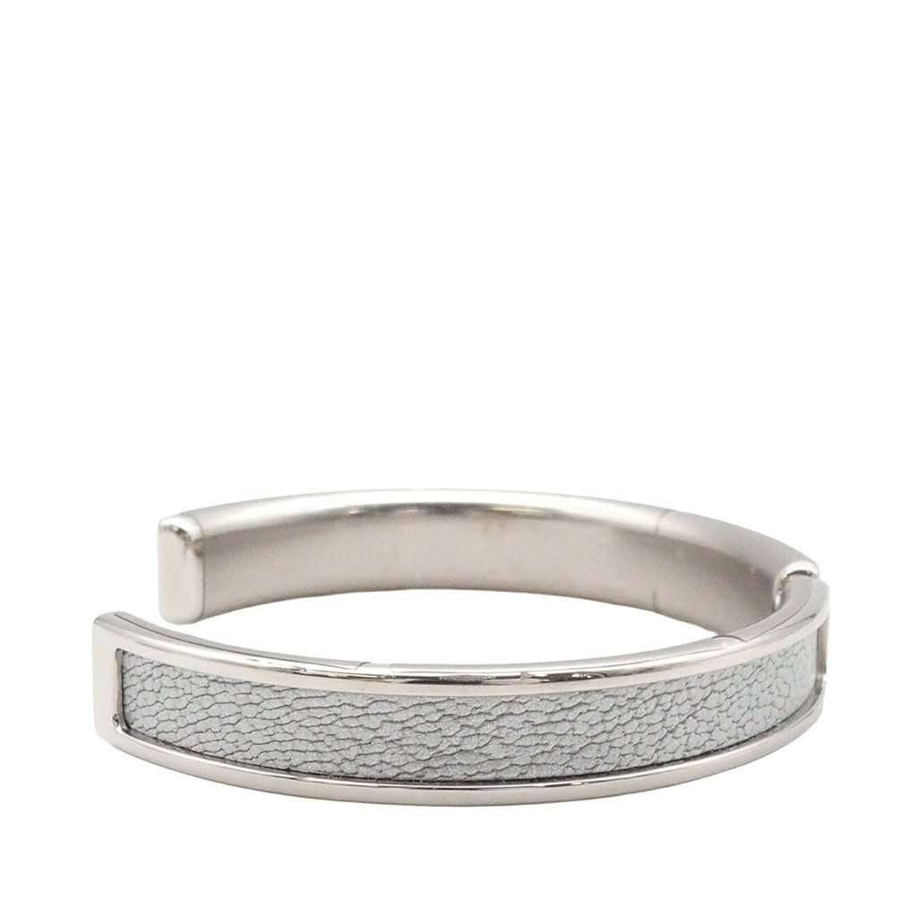 Hermès Chevre Chamkilight Olympe Bracelet T2 Silver Leather Very good condition - Back View