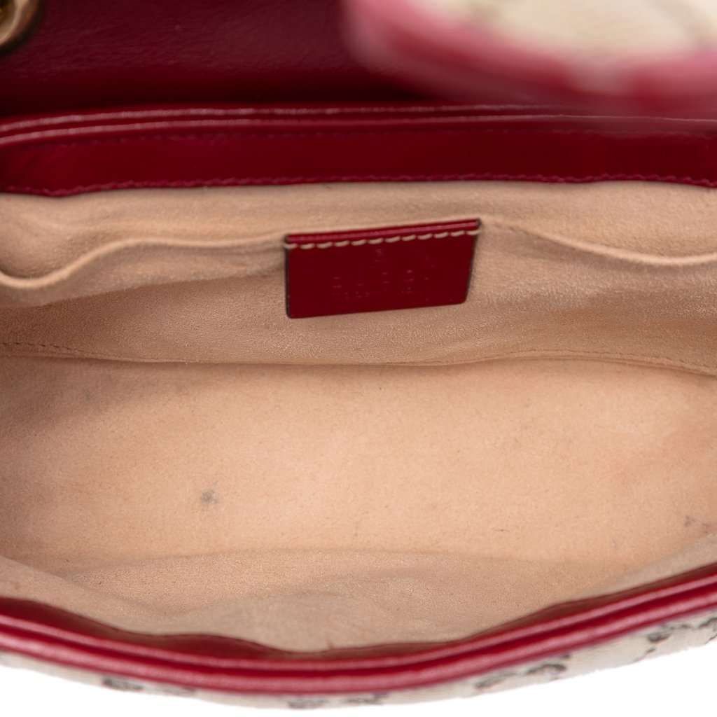 Gucci Small GG Marmont Matelasse Diagonal GG Canvas and Leather Shoulder Bag Beige Very good condition - Model View