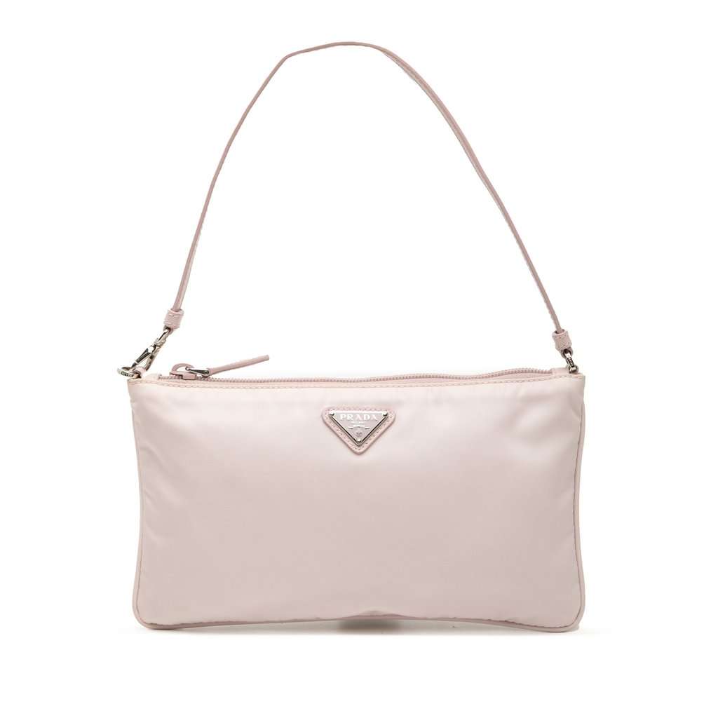 Prada Mini Re Nylon Pochette Pink Very good condition - Front View