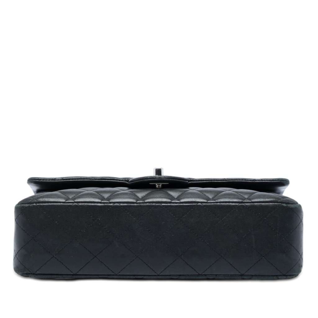 Chanel Medium Classic Lambskin Double Flap Black Leather Very good - Inside View