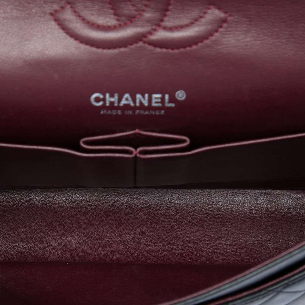 Chanel Medium Classic Lambskin Double Flap Black Leather Very good - Model View