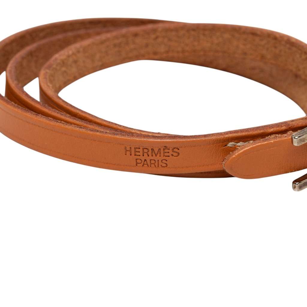 Hermès Swift Hapi 3 Triple Tour Bracelet Brown Leather Very good - Model View