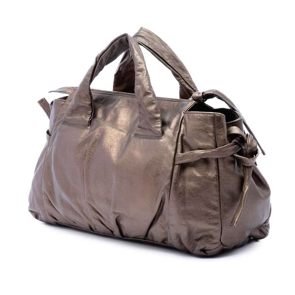 Gucci Metallic Calfskin Hysteria Handbag Brown Leather Very good - Back View