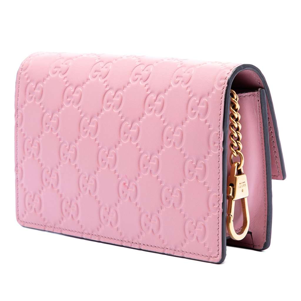 Gucci Mini Guccissima Cherry Crossbody Pink Leather Very good condition - Back View
