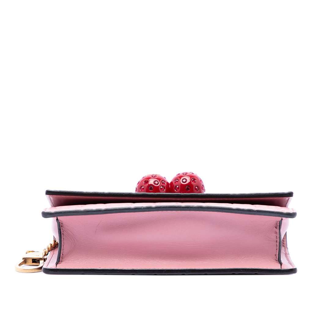 Gucci Mini Guccissima Cherry Crossbody Pink Leather Very good condition - Inside View