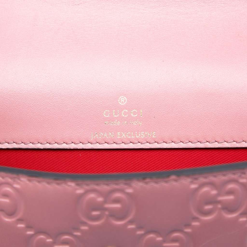 Gucci Mini Guccissima Cherry Crossbody Pink Leather Very good condition - Box View