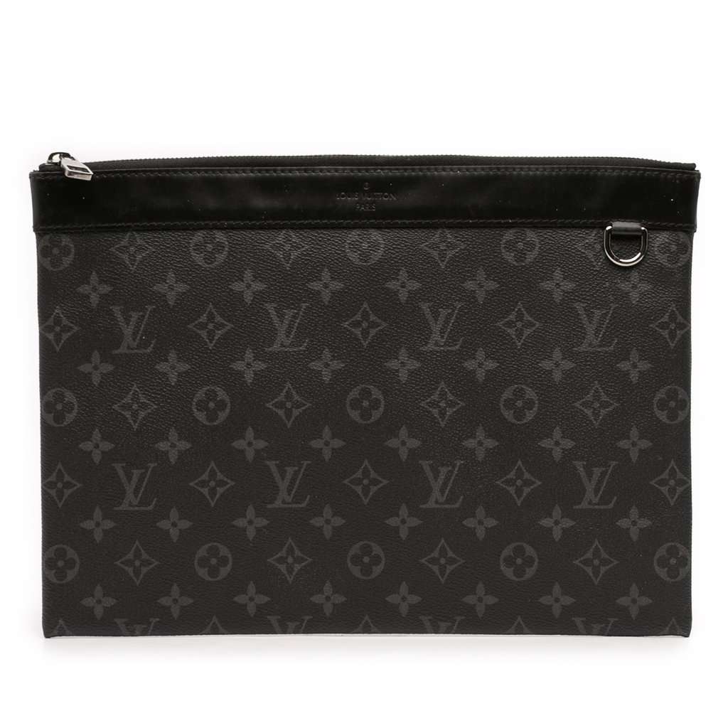Louis Vuitton Monogram Eclipse Discovery Pochette GM Black Very good condition - Front View