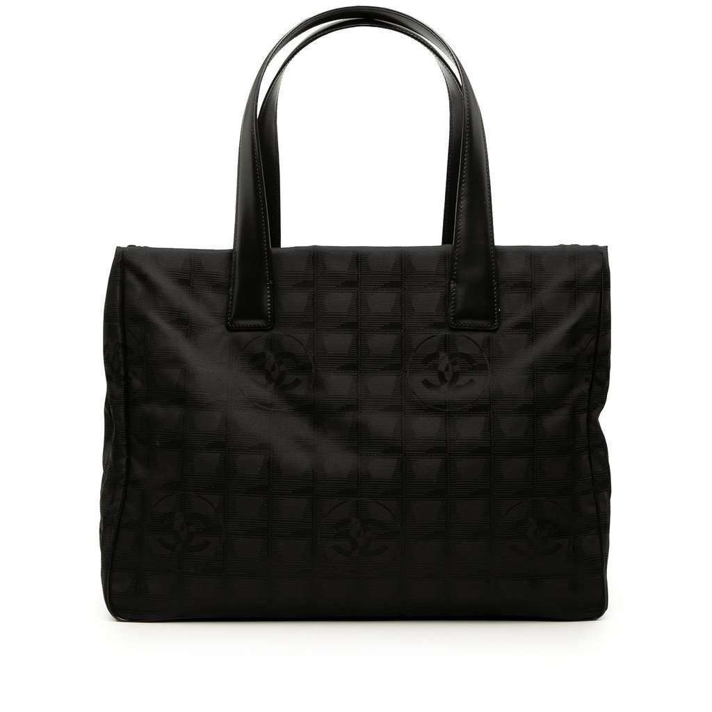 Chanel New Travel Line Nylon Tote Black Very good - Front View