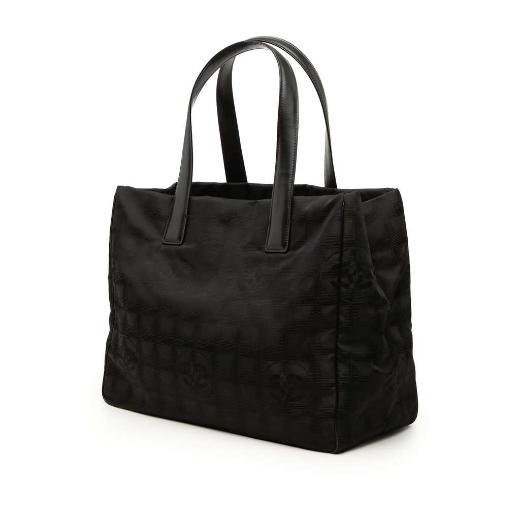 Chanel New Travel Line Nylon Tote Black Very good - Back View