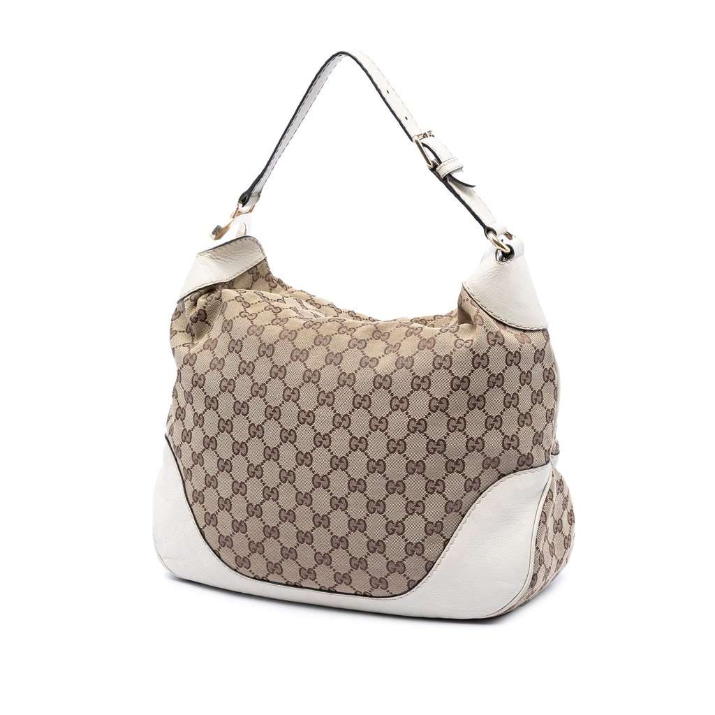 Gucci GG Canvas Charlotte Hobo Beige Very good - Back View