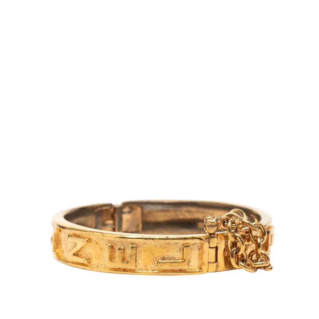 Chanel Gold Plated Logo Bangle Bracelet Gold Metal Very good - Back View