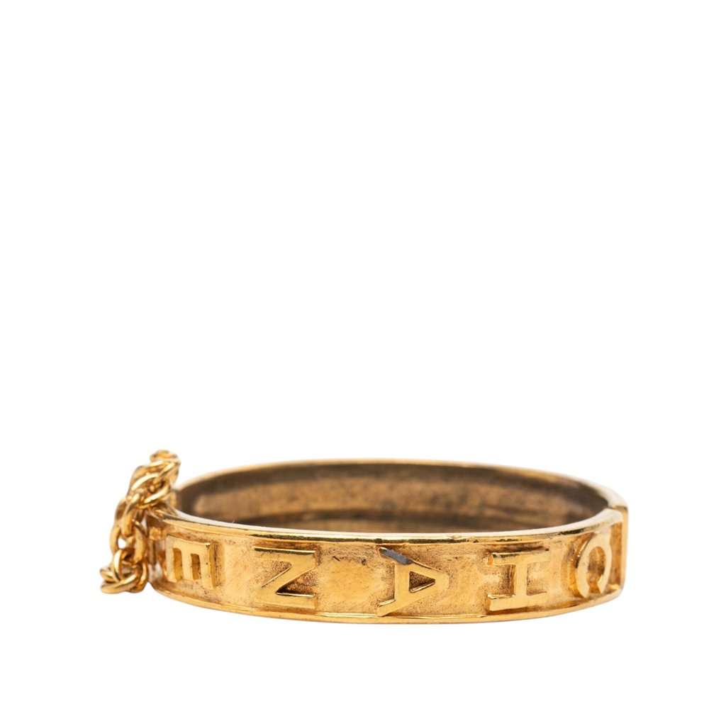 Chanel Gold Plated Logo Bangle Bracelet Gold Metal Very good - Inside View