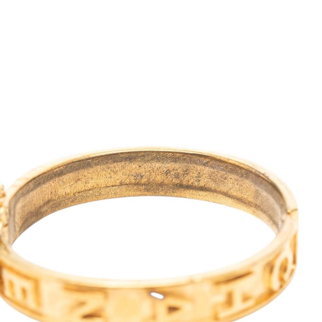 Chanel Gold Plated Logo Bangle Bracelet Gold Metal Very good - Model View