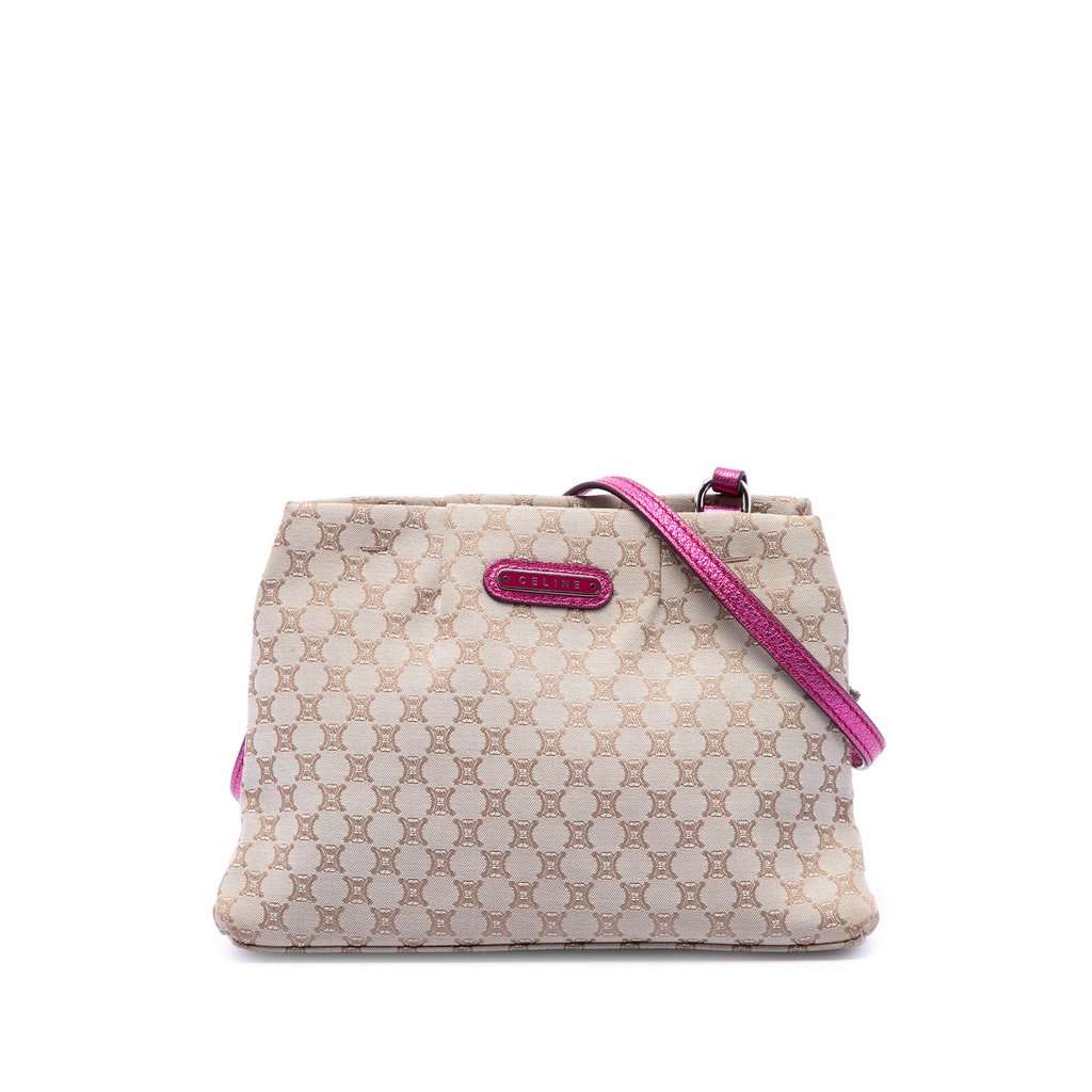 Celine Macadam Canvas Kisslock Crossbody Beige Very good condition - Front View