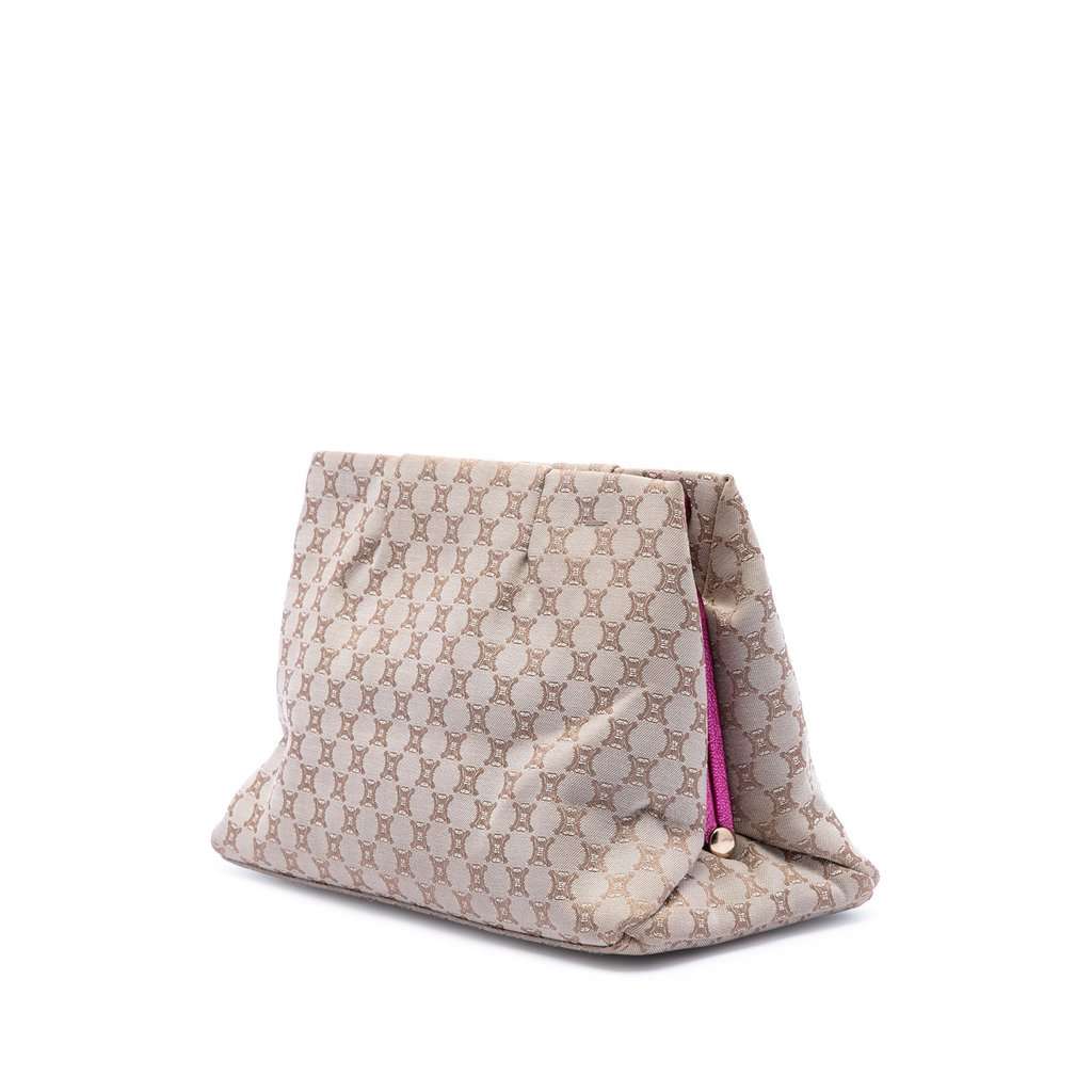 Celine Macadam Canvas Kisslock Crossbody Beige Very good condition - Back View
